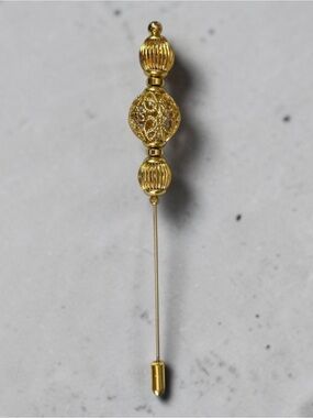 Vintage Goldtone Stick Pin Brooch Lapel Pin Hat Pin Coat Pin